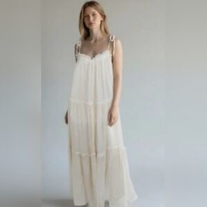 Elegant Cream Maxi Dress